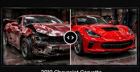 Sample vehicle repair before and after