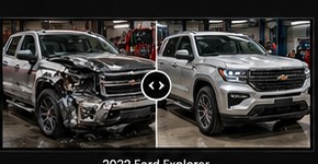 Sample SUV collision repair before and after